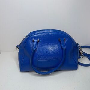 Kate Spade Royal Blue Leather Zip Designer Crossbody Shoulder Bag Purse